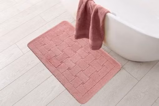 New Edge Blinds Pink Graphic Bath Mat, W: 45 cm, D: 75 cm