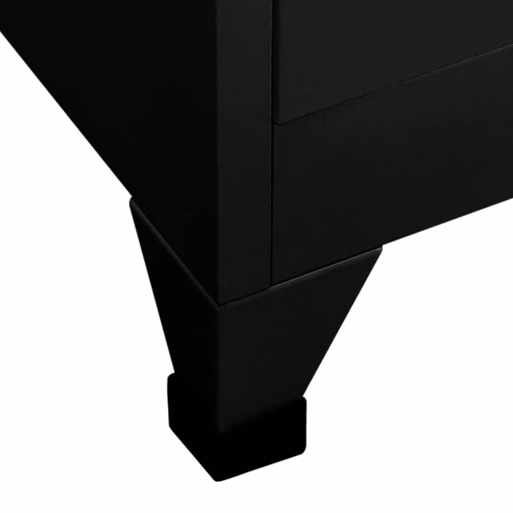 Berkfield Home Black Steel Locker Cabinet with Hinged Doors, W/D/H: 90 x 40 x 180 cm – 3