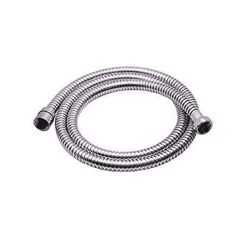 Nes Home 1.5m Flexible Stainless Steel Double Lock Anti-Kink Shower Hose in Silver – 1