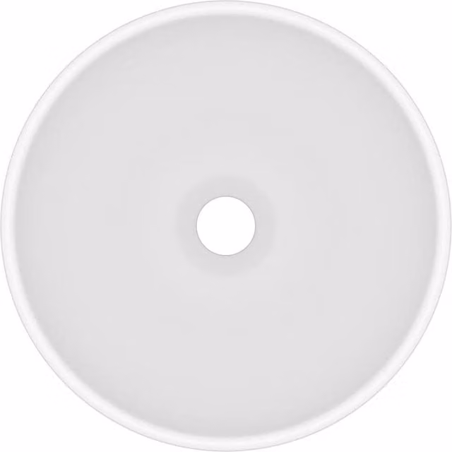 Berkfield Home Round Matt White Ceramic Countertop Bathroom Basin, W: 32.5 cm, H: 14 cm