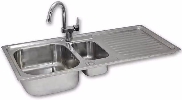 KuKoo Reversible Undermount Stainless Steel Kitchen Sink in Silver