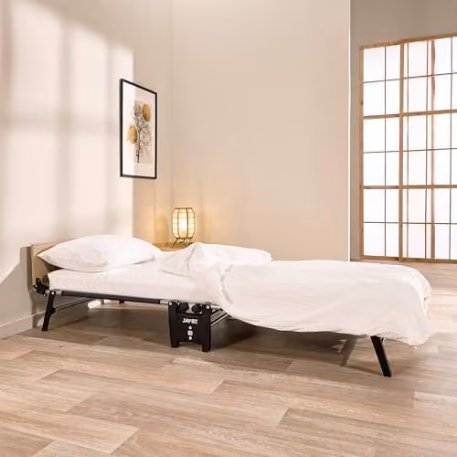 JAY-BE QM80 Quick Folding Rollaway Bed with Foam Memory Mattress, Single, Black and White, W/D/H: 80 x 190 x 32 cm – 2