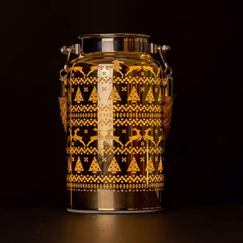 Shatchi Gold Scandinavian Design Glass Christmas Jar Table Lamp – 2