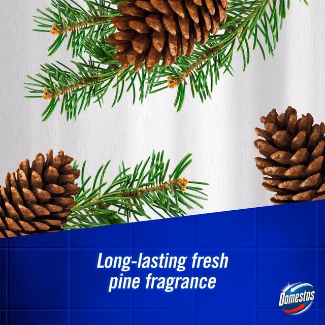 Domestos Pine Boost Bleach Power Foam Toilet and Bathroom Cleaner Spray, 380ml, 6 Pack, White