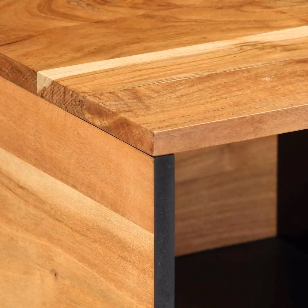 Berkfield Home Acacia Wood Coffee Table, Brown, W: 80 cm, D: 50 cm, H: 40 cm – 5