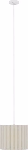 HOMCOM Modern White Linen Pendant Light with E27 Fabric and Metal Wave Shade – 1