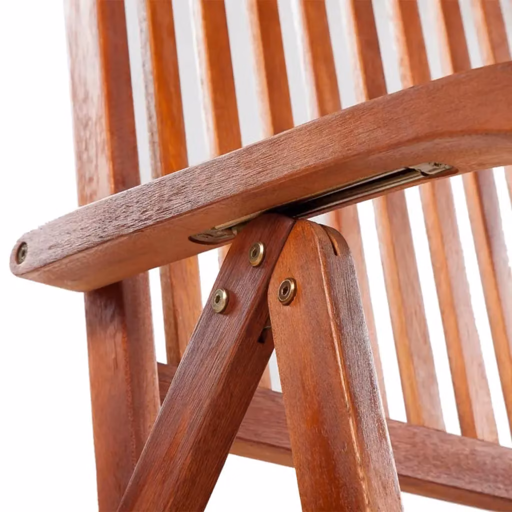 Berkfield Home Set of 2 Folding Garden Chairs in Brown Oiled Acacia Wood – 3