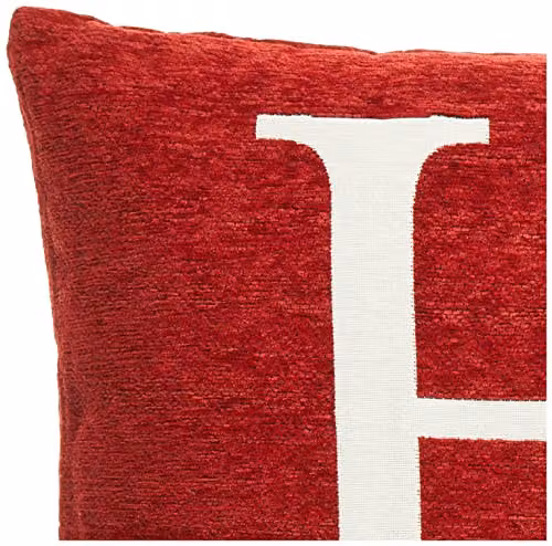 Orsina Red Chenille Square Home Words Cushion, W/D/H: 45 x 45 x 45 cm – 5