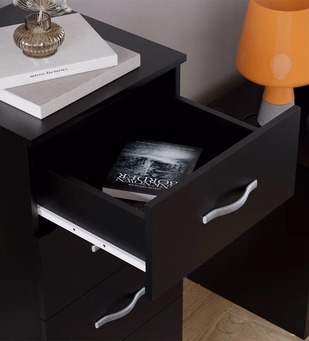 HD Designs Riano 5 Drawer Narrow Freestanding Chest in Matt Black – 5
