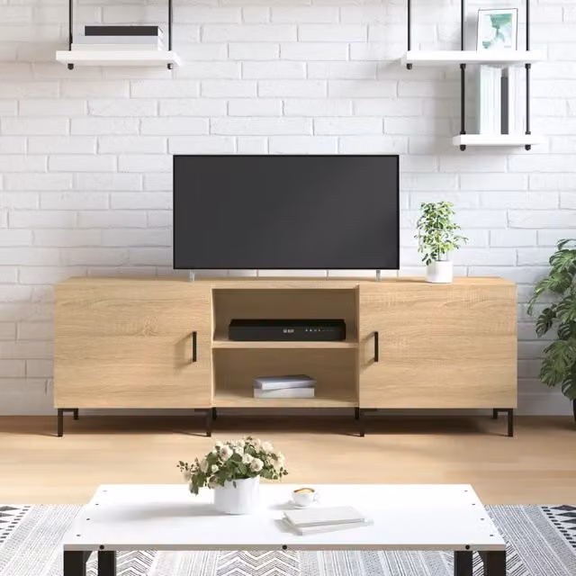 Berkfield Home Modern TV Cabinet in Sonoma Oak Brown, W/D/H: 150 x 30 x 50 cm – 1