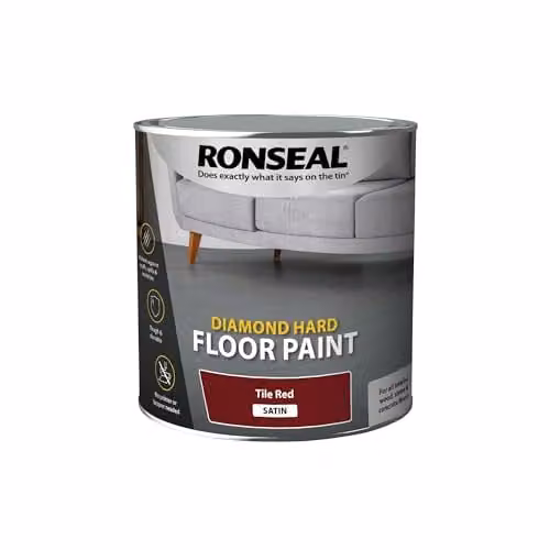 Ronseal Diamond Hard Floor Paint in Red, 2.5L – 1