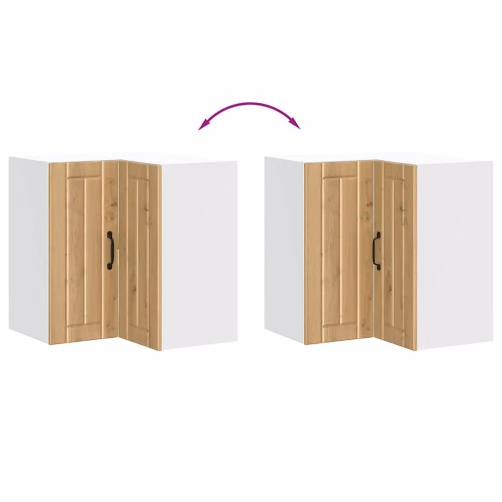 Berkfield Home Lucca Artisan Oak Kitchen Wall Corner Cabinet in Brown, W/D/H: 60 x 57 x 30 cm – 2