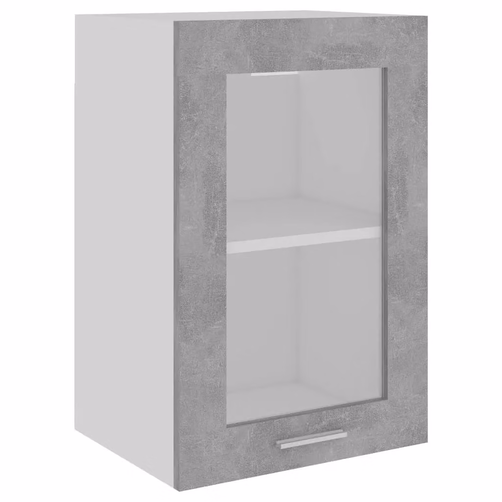 Berkfield Home Modern Wall Mounted Glass Cabinet in Grey, W/D/H: 40 x 31 x 60 cm – 2