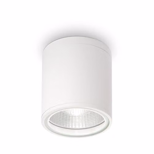 Ideal Lux GUN PL1 Bianco Modern White Glass Cylinder Downlight