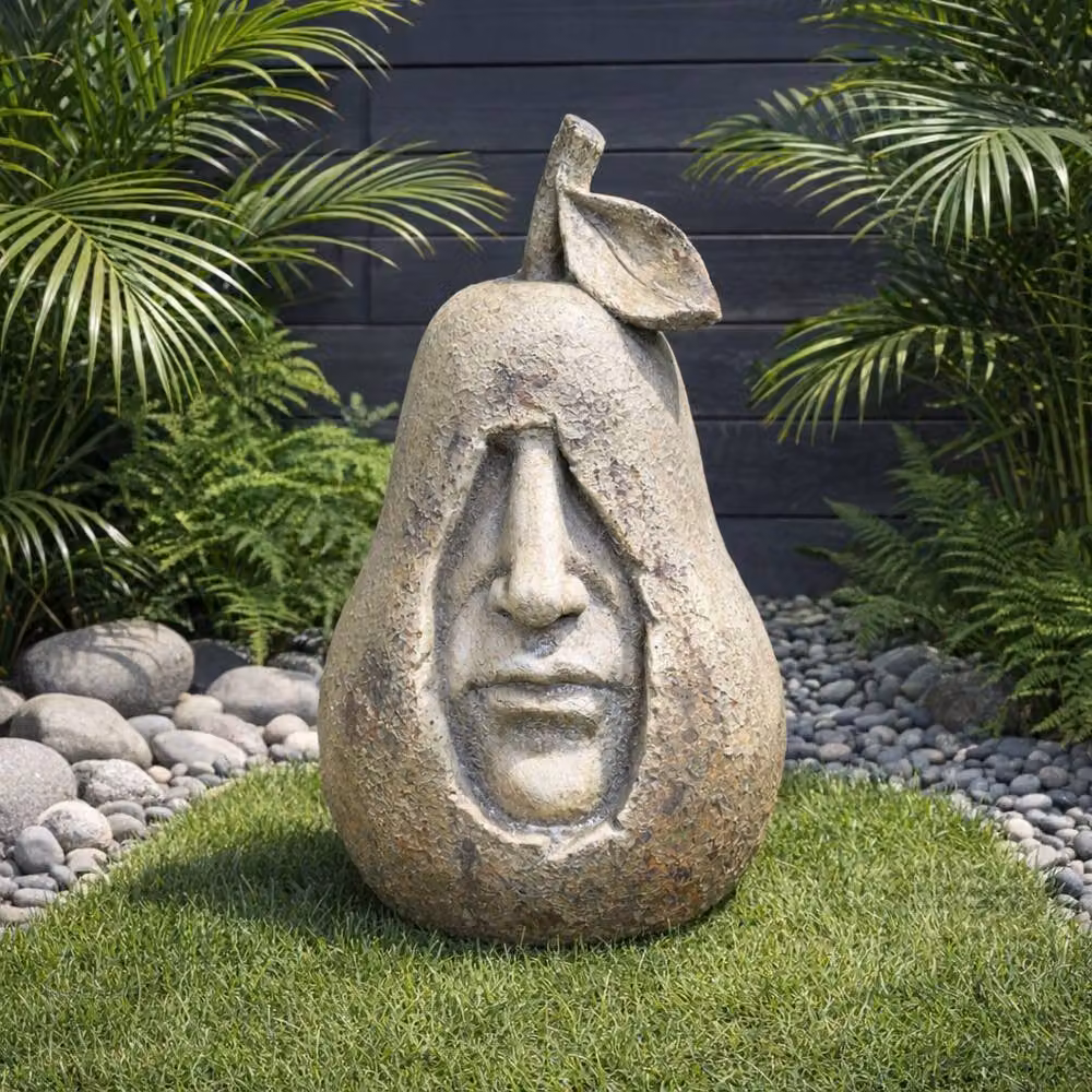 Gifts Direct 2 U Stone Effect Pear Face Garden and Home Decor Sculpture in Beige – 2