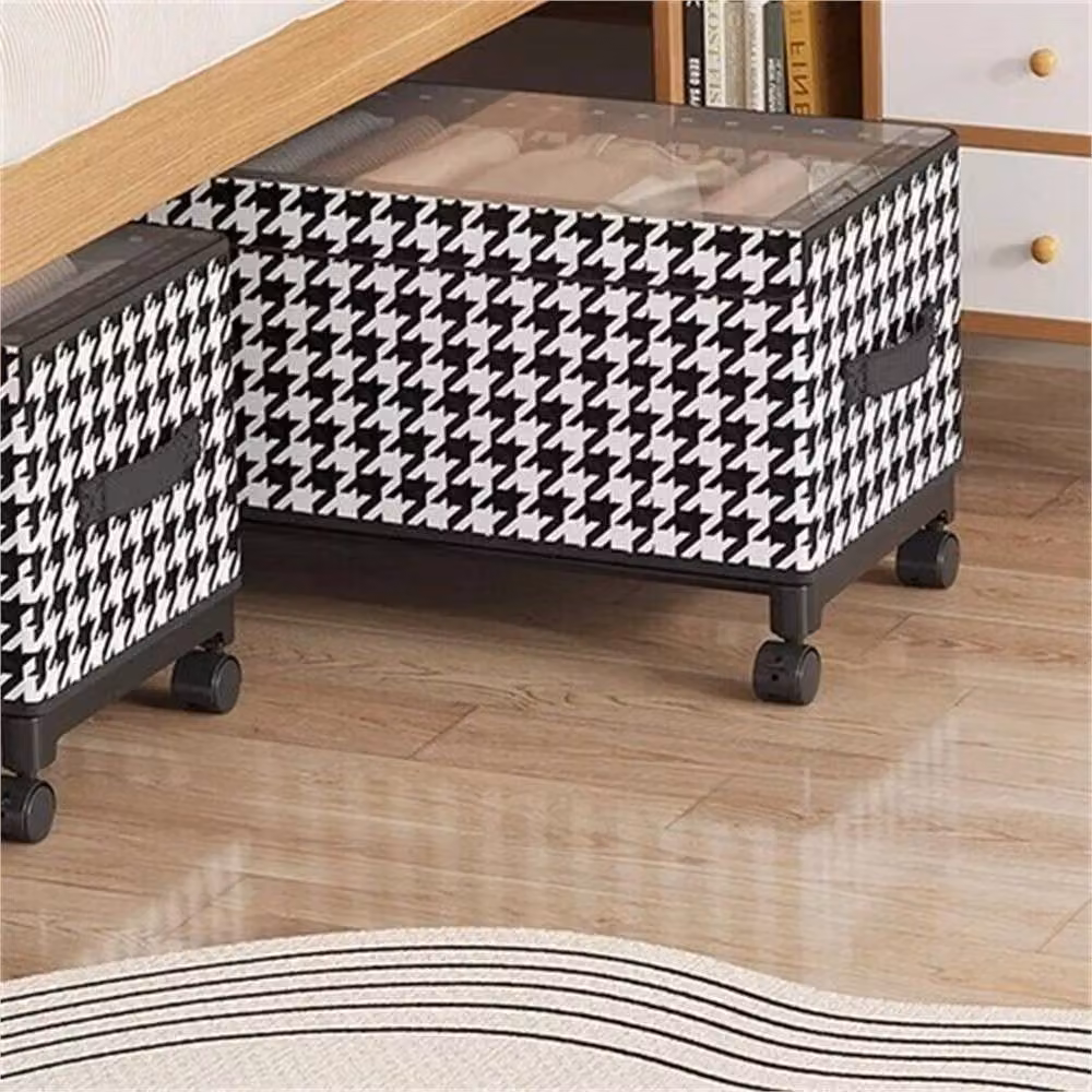 Nordara Black Fabric Clothes Organiser Storage Box with Wheels, W/D/H: 57 x 29 x 30 cm – 2