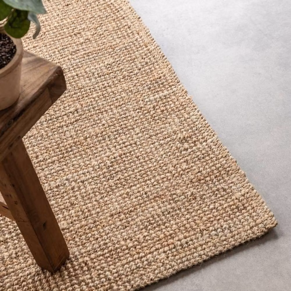 THE RUGS Handwoven Flatweave Jute Rug in Beige, W: 160 cm, L: 230 cm – 1