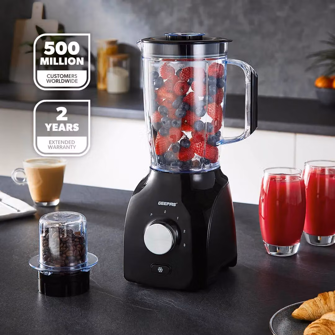 Geepas 600W Multifunctional Blender with 1.8L Jar and Spice Grinder in Black – 2
