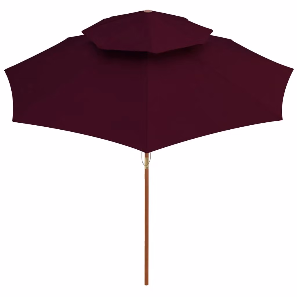 Berkfield Home Double Decker Parasol with Wooden Pole, Red, Diameter: 270 cm – 2