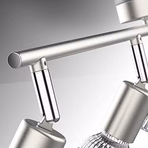 B.K.Licht Modern LED Ceiling Spotlight Bar in Silver, 4x GU10 Adjustable Heads, Warm White, W/D/H: 60.5 x 10.5 x 10.5 cm – 5