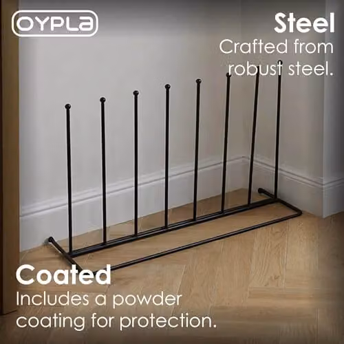 Oypla 4 Pair Wellington Boot Rack Stand in Black Metal – 2