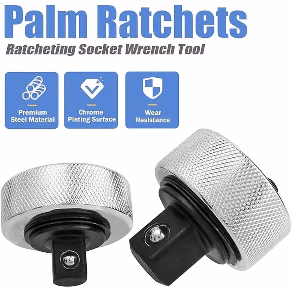 VOGREX 3-Piece Reversible Mini Ratchet Set with Thumbwheel, 1/4, 3/8 and 1/2 inch, Silver Steel – 3