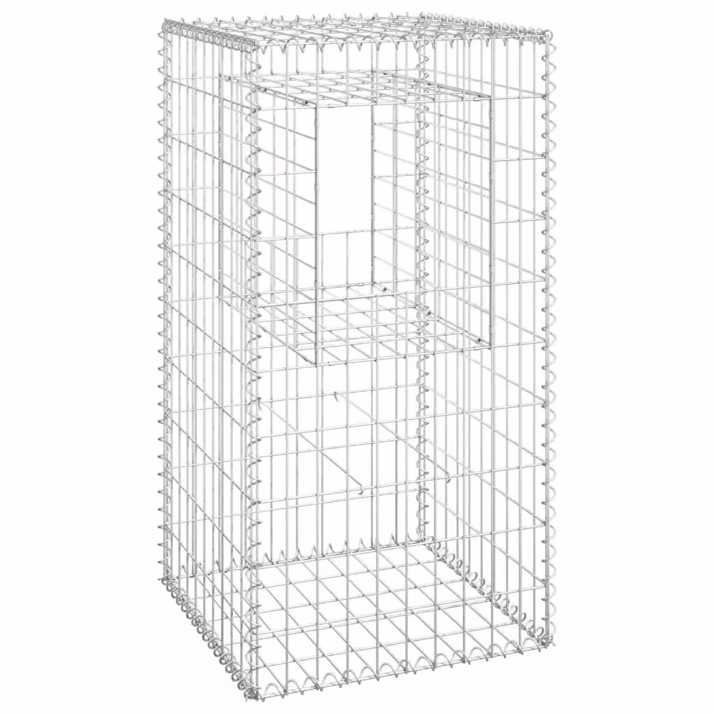 Berkfield Home Silver Steel Gabion Basket Post W/D/H: 50 x 50 x 100 cm – 2