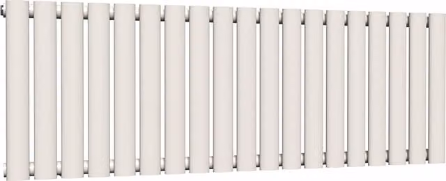 Lux Heat Oval Horizontal Single Steel Radiator in White, W: 114.0 cm, H: 40.0 cm