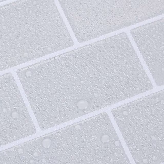 Livingandhome 10-Piece Grey Marble Effect Adhesive Tile Stickers