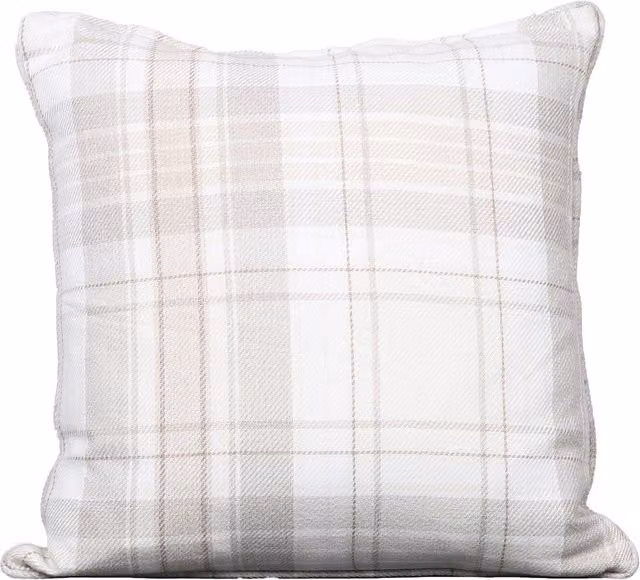 Divante Square Checked Country House Cushion in Beige