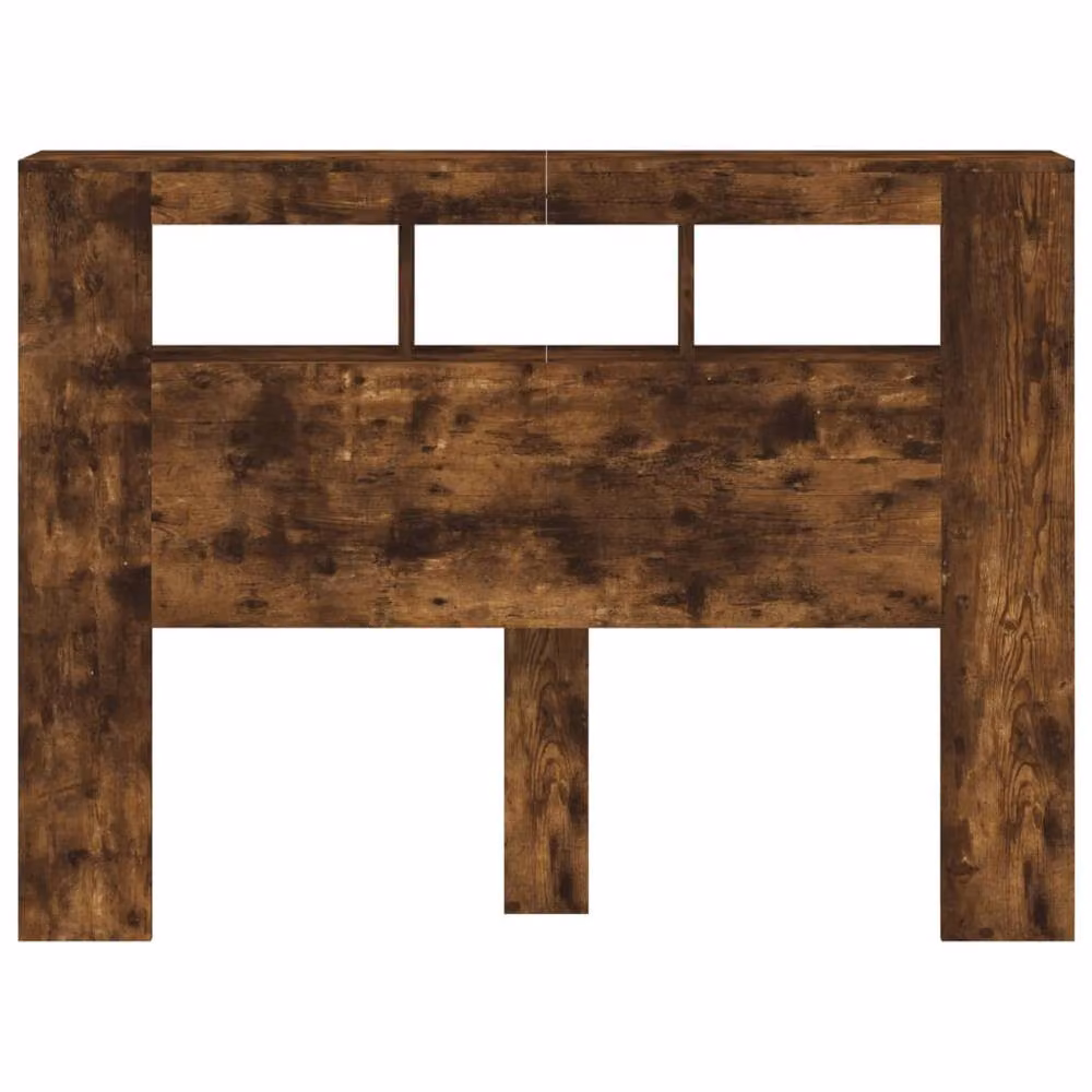 Berkfield Home LED Headboard in Smoked Oak, Brown, W/D/H: 140 x 18.5 x 103.5 cm – 5