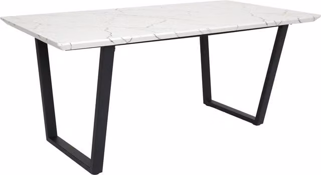 Home Garden Direct Atlas Rectangular Marble-effect Dining Table in Black and White