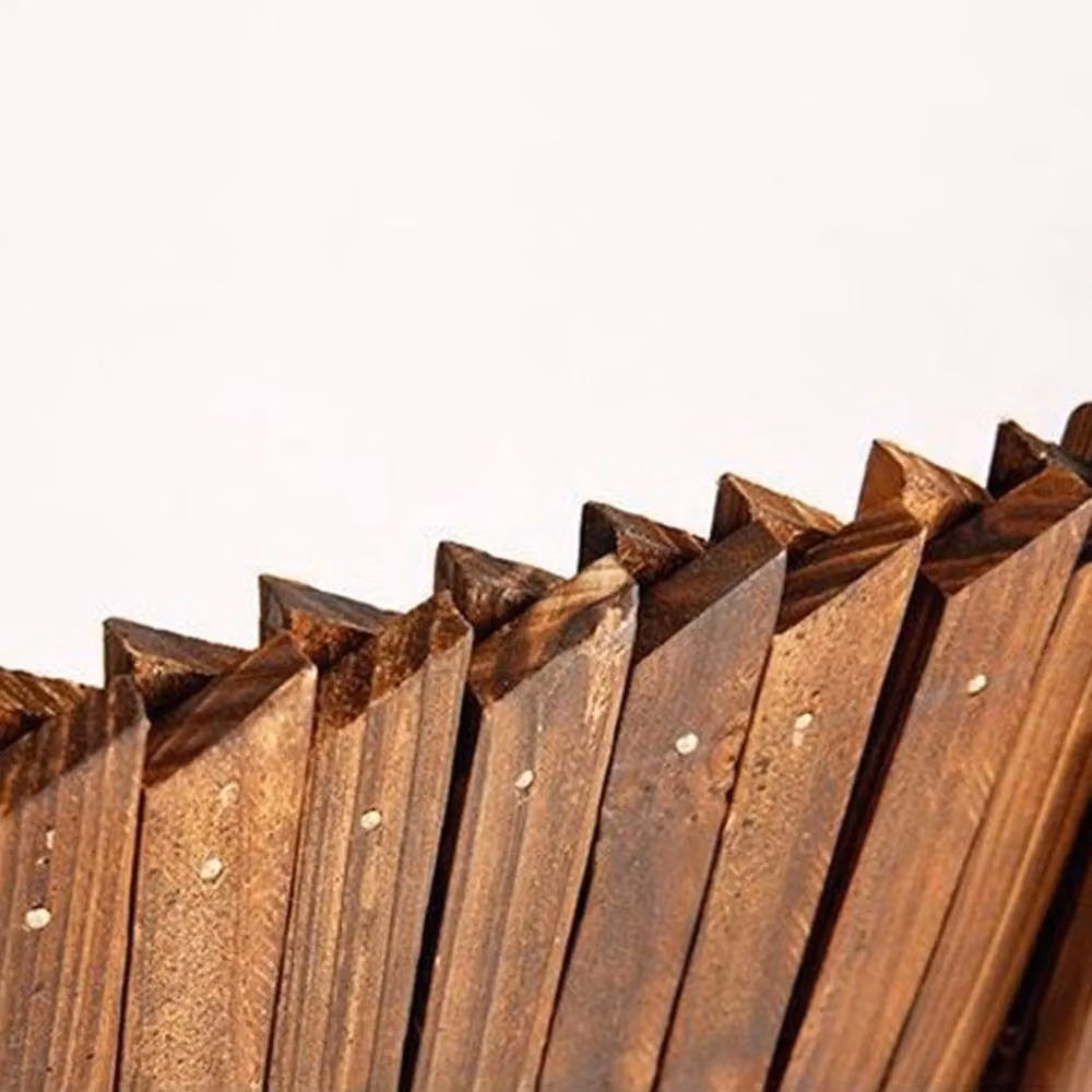 VOGREX Extendable Wooden Garden Fence Freestanding Trellis Screen, Brown, W: 70 cm, H: 200 cm – 3