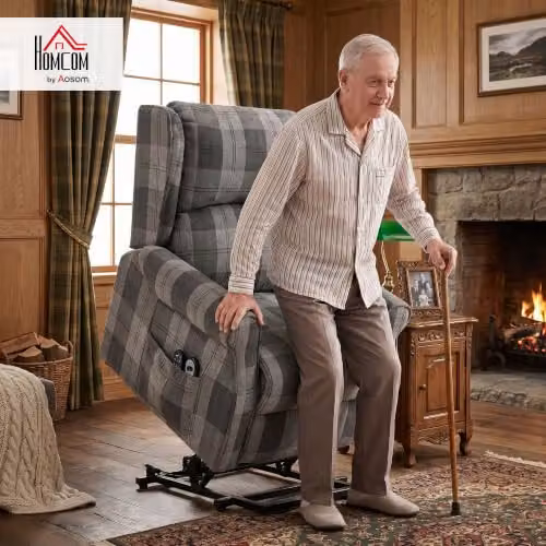 HOMCOM Power Lift Recliner Chair with Massage and Heat in Grey – 2