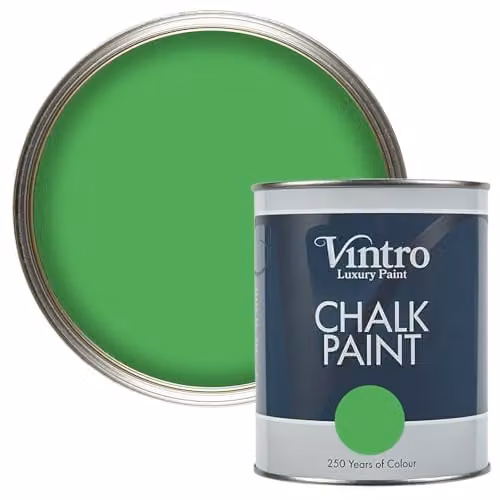 Vintro Chalk Paint in Rainforest Green, 1 Litre, Ultra Matt Water-Based Finish