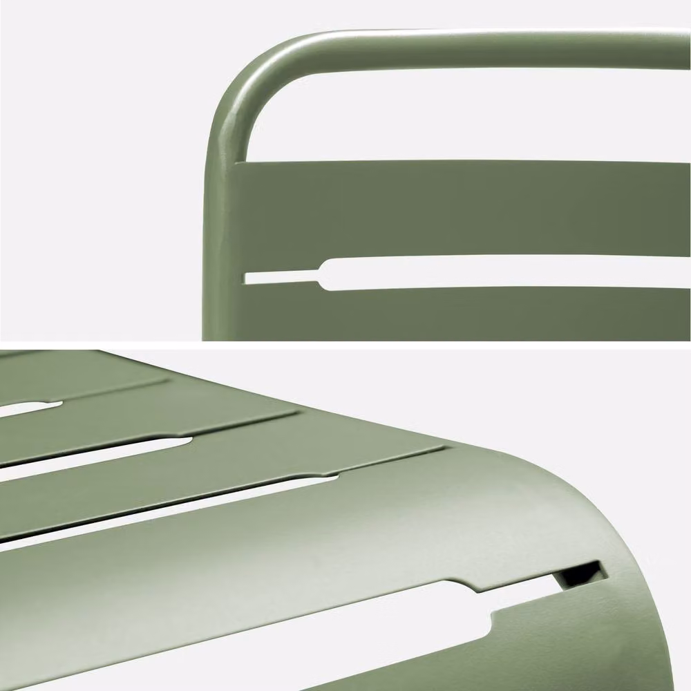 sweeek Set of 4 Stackable Green Steel Garden Chairs – 4