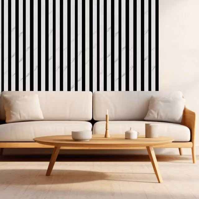 Home Treats Black Wood Look Striped Modern Rectangular Wall Panelling, Length: 240 cm