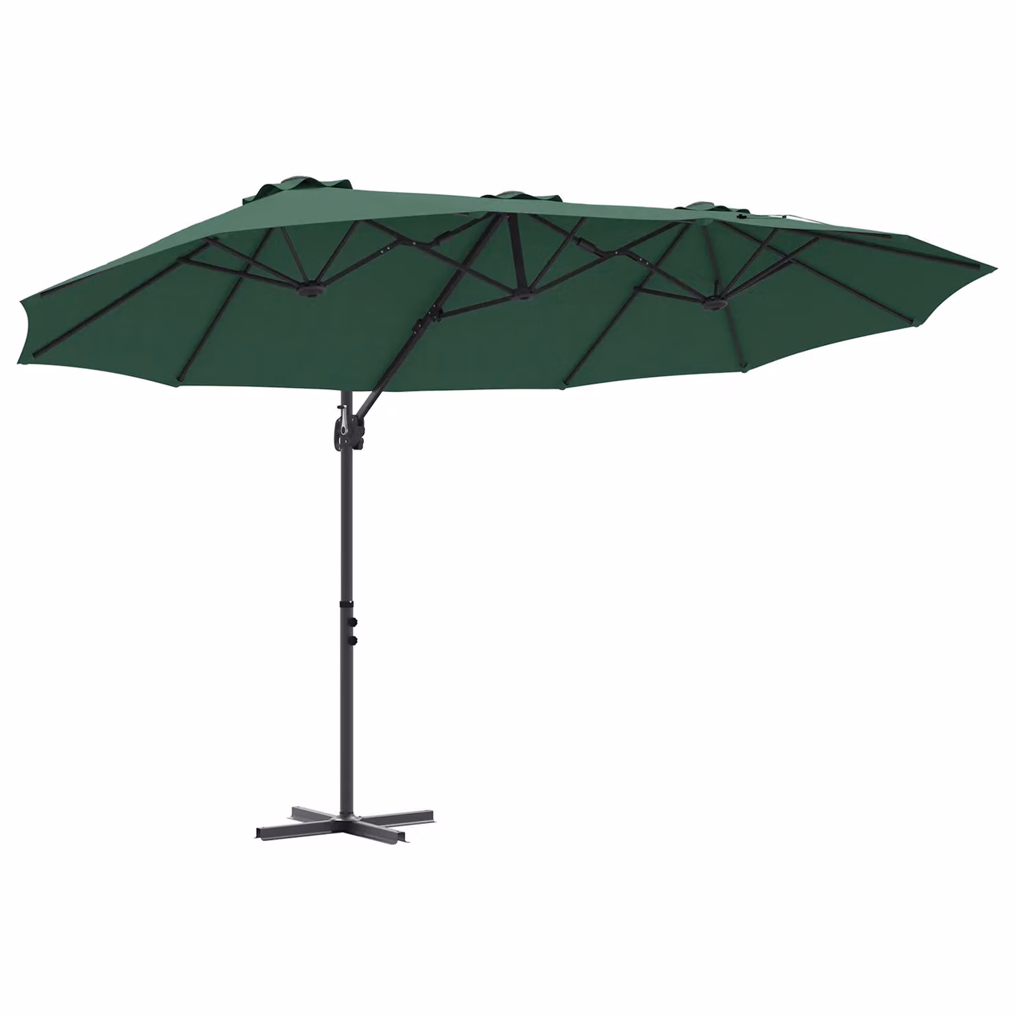 Berkfield Home Garden Green Cantilever Parasol W: 372 cm, D: 198 cm, H: 253 cm – 2