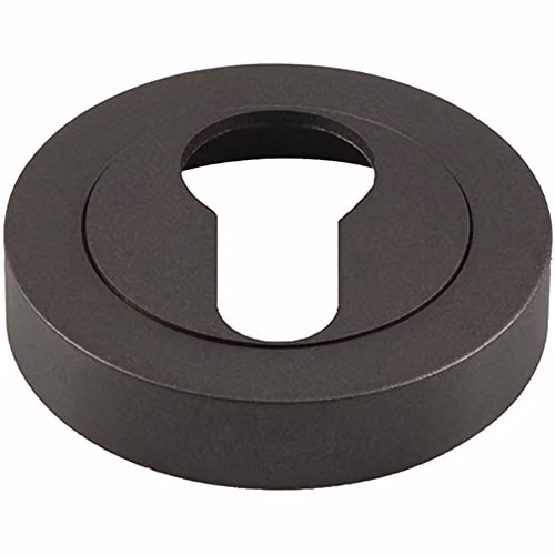 Loops 50mm Euro Profile Round Escutcheon with Concealed Fix in Matt Bronze
