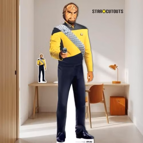 Star Cutouts SC4678 Star Trek Worf Lifesize Cardboard Cutout, Height: 193 cm – 2