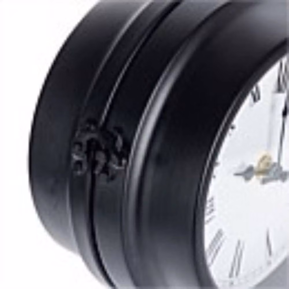 EONLION Retro Double Sided Station Wall Clock with Thermometer in Black, Metal, Height: 100 cm – 3