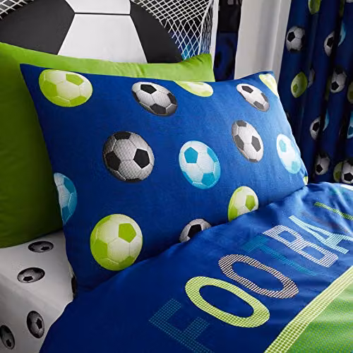 Catherine Lansfield Kids Football Reversible Double Duvet Set and Pillowcase, Blue – 2