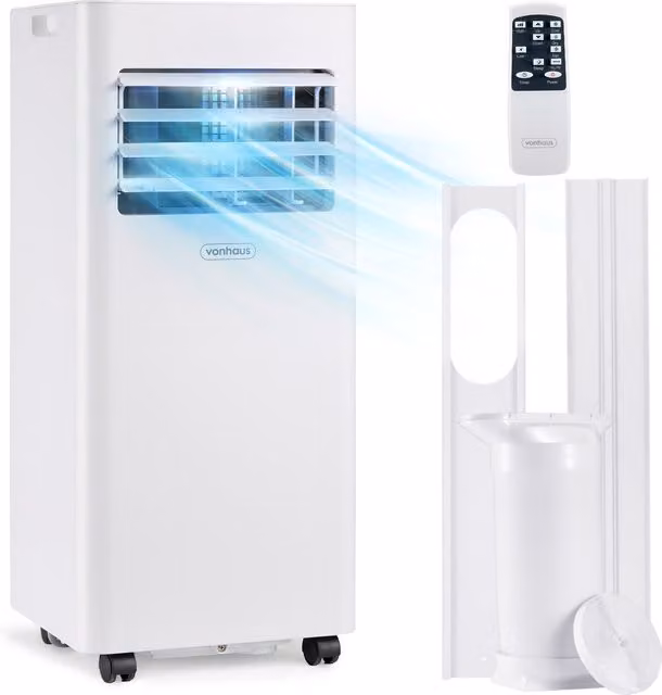 VonHaus White Portable Monobloc Air Conditioner with Remote Control and Window Sealing Kit
