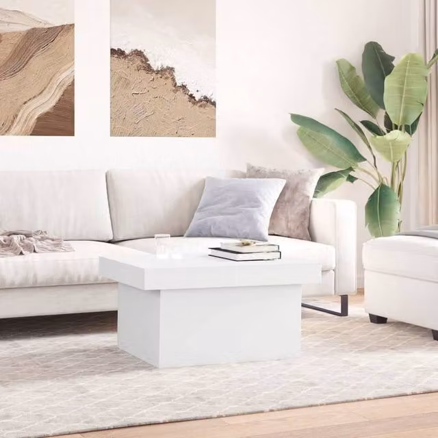 Berkfield Home White Decorative Coffee Table, W/D/H: 100 x 55 x 40 cm