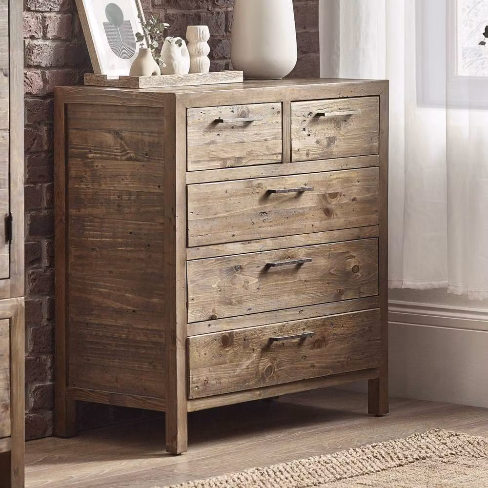 Cheshire Premium Legacy 3 + 2 Drawer Chest in Cashew Beige – 2