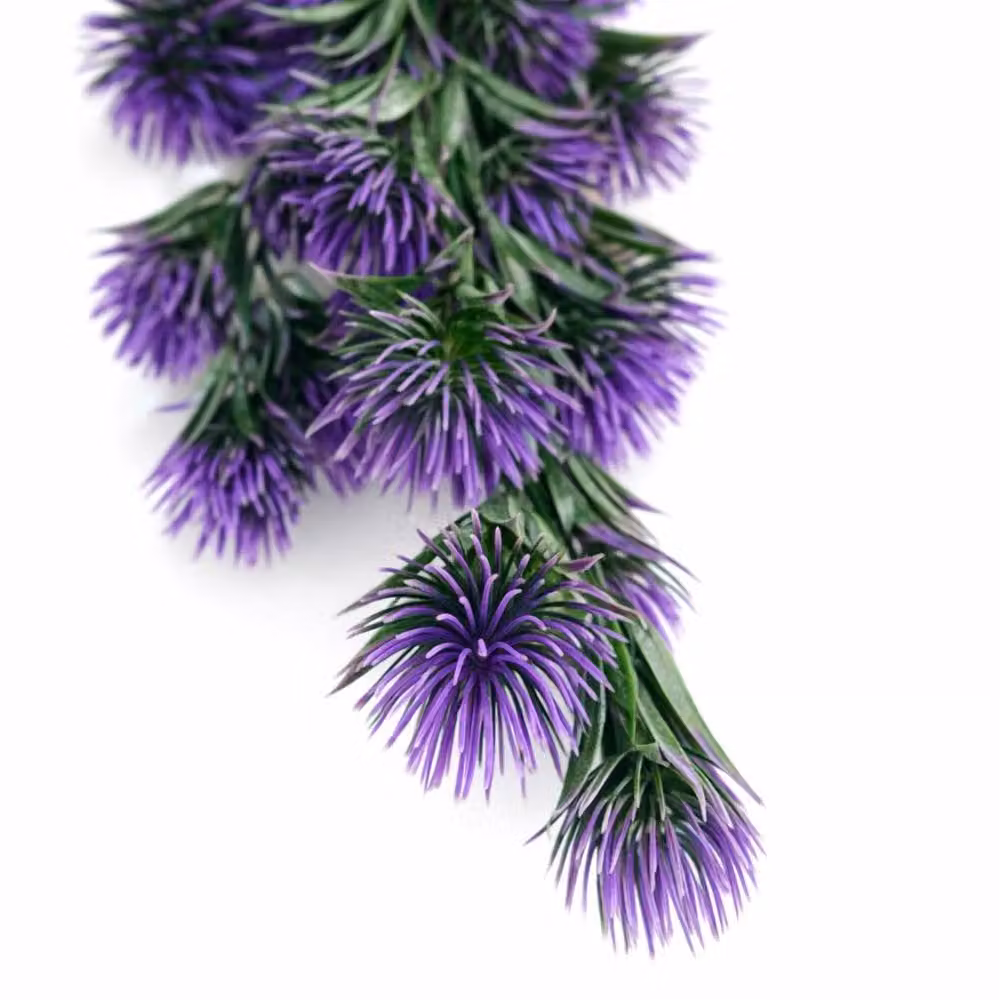 Leaf Pack of 6 Purple Artificial Thistle Trailing Hanging Plants, Length: 75 cm – 2