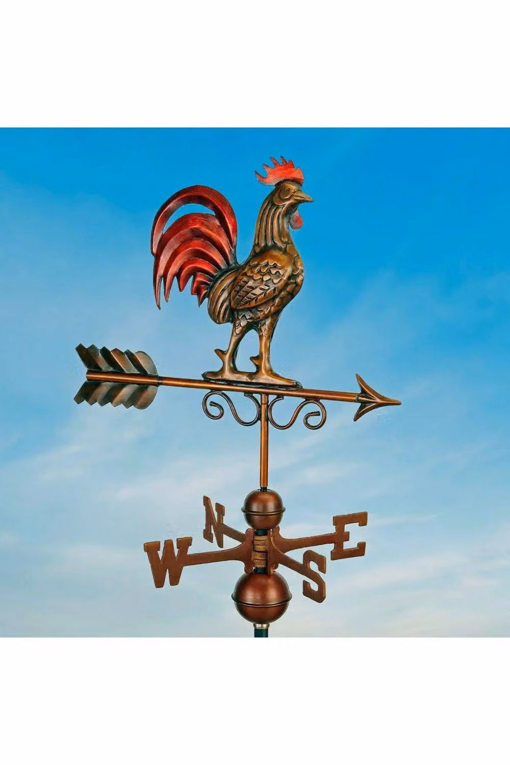 Espira Callow Bantam Red Rooster Antique Copper Metal Farmhouse Weathervane – 2