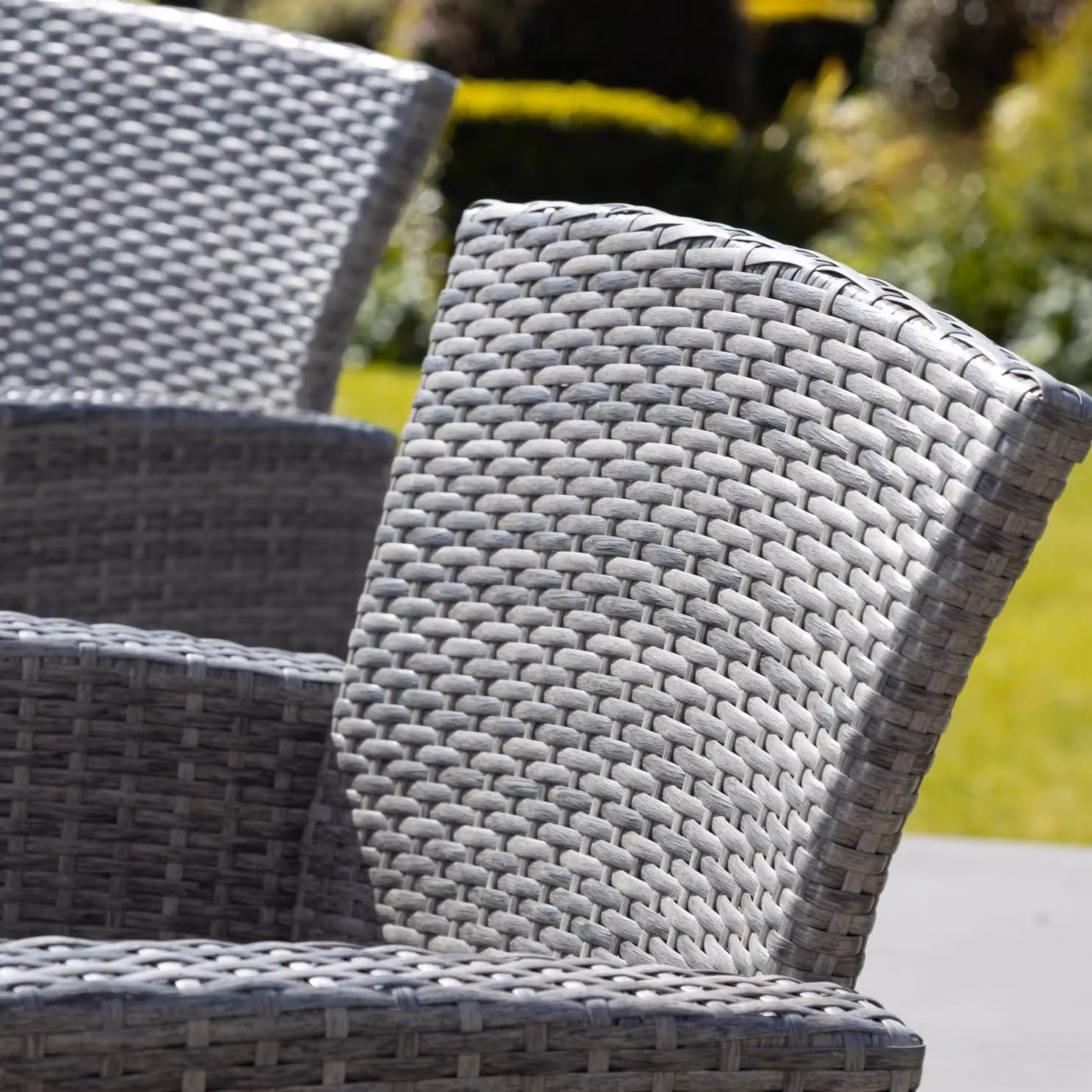 Artemis Home Covea Dark Grey Rattan Garden Lounge Set with 2 Seat Sofa, 2 Chairs and Glass Table – 2