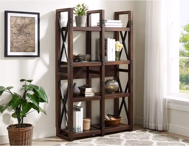 Dorel Home Wildwood Espresso Bookcase Room Divider in Brown