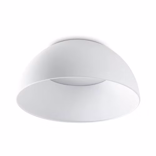 Netlighting Corolla White Glass Dome Semi Flush Ceiling Light with 2800Lm Warm White LED